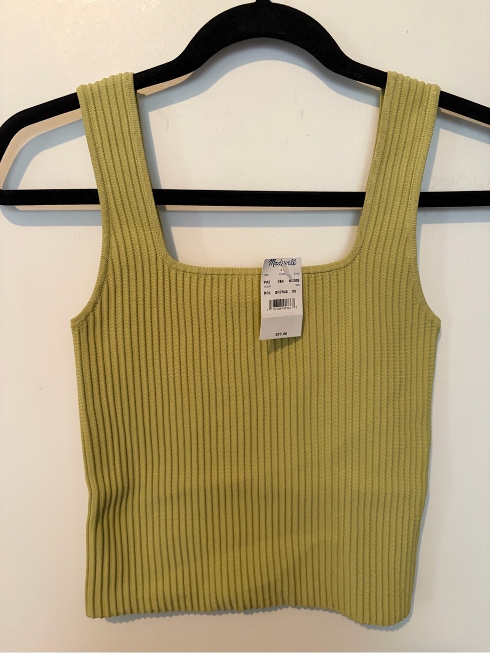 NWT Madewell Square Neck Sculpted Ribbed Tank - XS